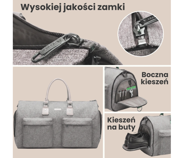 ExtraLink Black Forest by KM05 Torba Podróżna rozkładana + kosmetyczka - 1570054 - zdjęcie 3